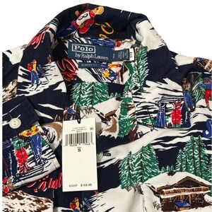 Polo Ralph Lauren Mens‎ Classic Fit Corduroy Navy Winter Holiday Shirt Size S